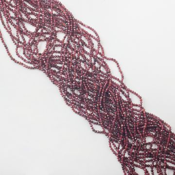 Granat kulka fasetowana 2mm - na sznury