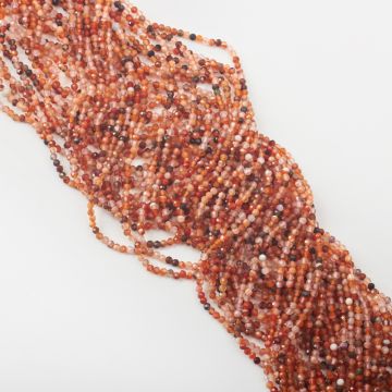 Agat czerwony kulka fasetowana 3mm