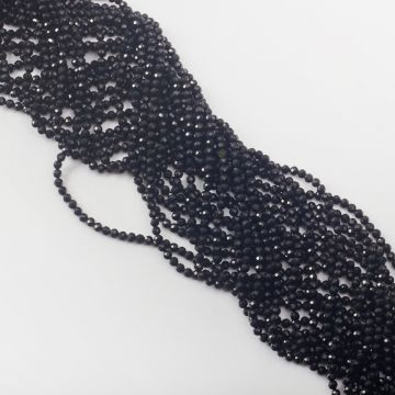 Czarny turmalin kulka fasetowana 4mm