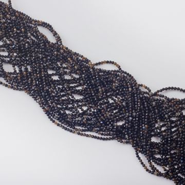 Czarny agat kulka fasetowana 2mm