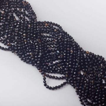 Czarny agat kulka fasetowana 4mm