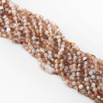 Szary agat pasiasty dysk fasetowany 6mm