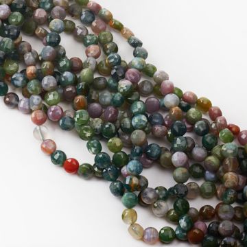 Agat indyjski dysk fasetowany 8mm