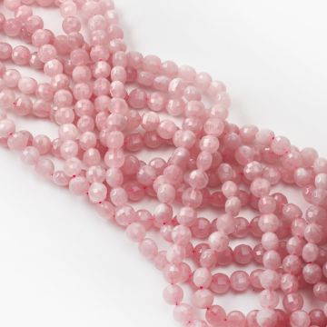 Kryształ górski różowy dysk fasetowany 8mm