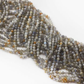 Labradoryt kulka fasetowana 4mm