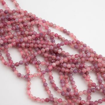 Turmalin różowy kulka fasetowana 4mm