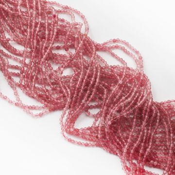 Kryształ górski truskawkowy kulka fasetowana 3mm