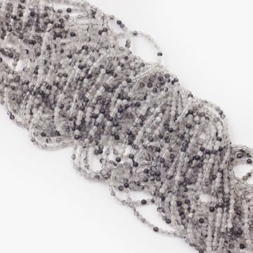 Kryształ górski z czarnym turmalinem kulka gładka 3mm