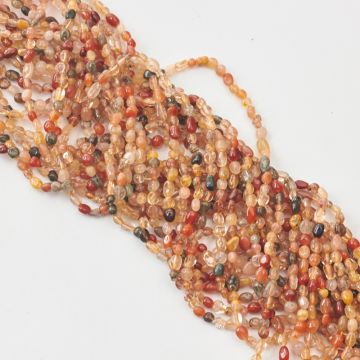 Kryształ górski z rutylem bryłki nieregularne 3x6mm