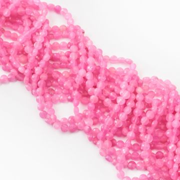 Różowy jadeit dysk fasetowany 6mm