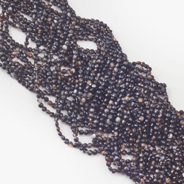 Czarny agat dysk fasetowany 3,5mm