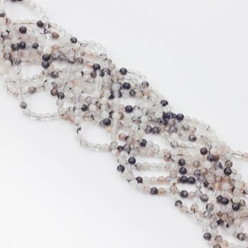 Kryształ górski z czarnym turmalinem kulka gładka 5mm