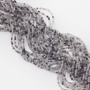 Kryształ górski z czarnym turmalinem kulka gładka 3mm