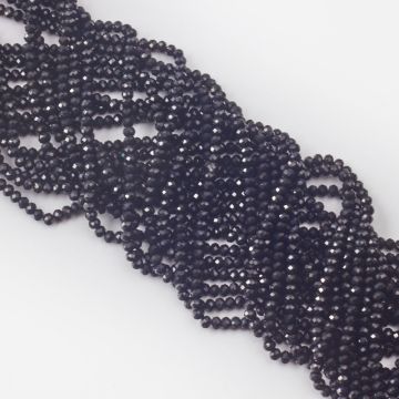 Czarny turmalin oponka fasetowana 3x4mm