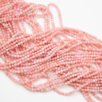 Opal różowy kulka fasetowana 2,5mm