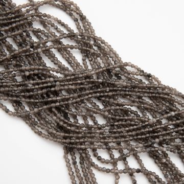 Srebrny obsydian kulka fasetowana 2mm