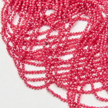 Cyrkonia różowa kulka fasetowana 2mm