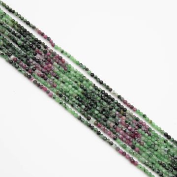 Zoisyt z rubinem kulka fasetowana cieniowana 2,5mm