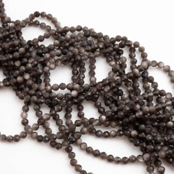 Obsydian kulka fasetowana 3,5mm