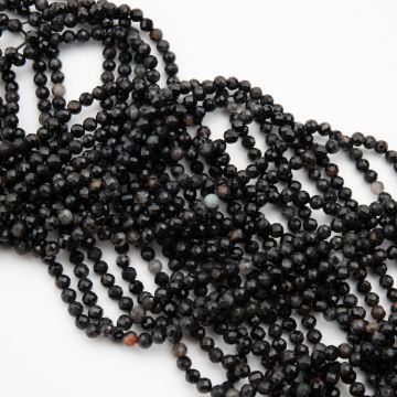 Czarny turmalin kulka fasetowana 3,5mm