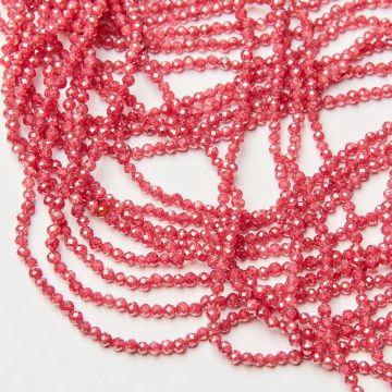 Cyrkonia różowa kulka fasetowana 3mm