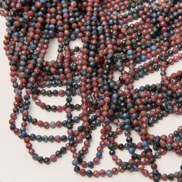 Rubin z szafirem kulka fasetowana 4mm