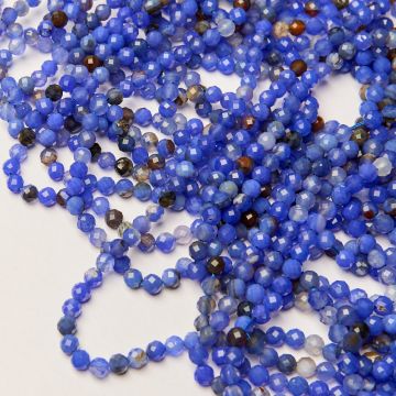 Agat niebieski kulka fasetowana 6mm