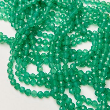 Agat zielony kulka fasetowana 6mm