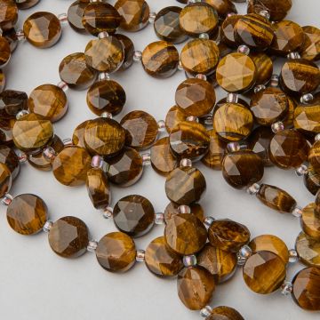 Tygrysie oko dysk fasetowany 10mm