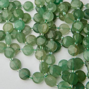 Awenturyn zielony dysk fasetowany 10mm