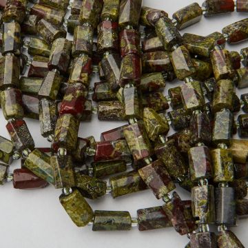 Jaspis smoczy słupek ciosany 12x8mm