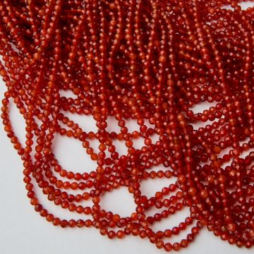 Karneol kulka fasetowana 4mm