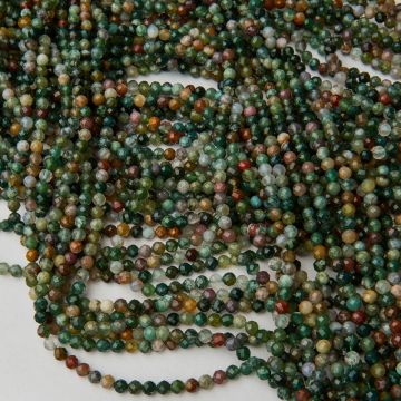 Agat indyjski kulka fasetowana 4mm