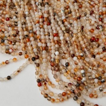 Agat mix kulka fasetowana 4mm