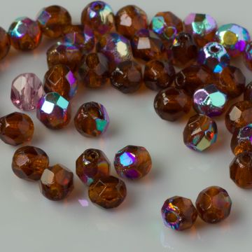 Fire Polish Dark Topaz AB (X10120) 4mm