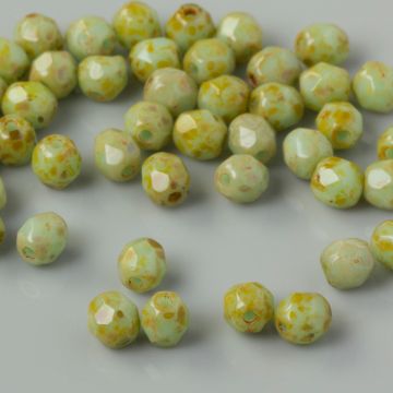 Fire Polish Picasso - Opaque Pale Turquoise (T63100) 4mm