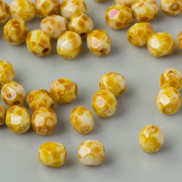 Fire Polish Opaque White - Picasso (T03000) 4mm