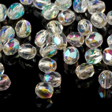 Fire Polish Silver Lined - Crystal AB (SLX00030) 4mm