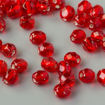 Fire Polish Silver Lined Siam Ruby (SL90080) 4mm