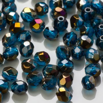 Fire Polish Purple Iris - Capri Blue (PR60080) 4mm