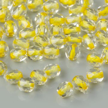 Fire Polish Yellow Lined - Crystal (LC44886) 4mm