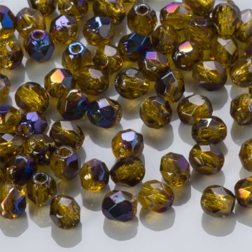 Fire Polish Blue Iris - Topaz (BR1007) 4mm