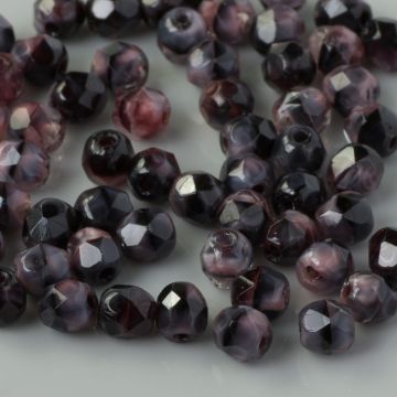 Fire Polish Pink w/Black Stripe (26707) 4mm