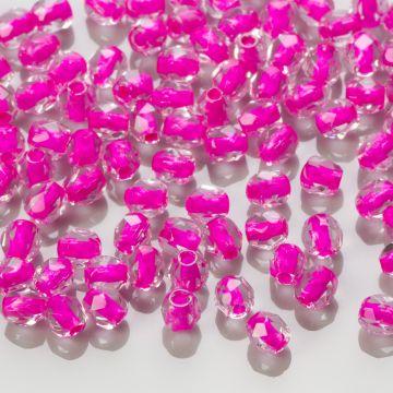 Fire Polish Rose Lined - Crystal (LC44877) 3mm