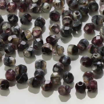 Fire Polish Grey w/Black Swirl (26107) 3mm