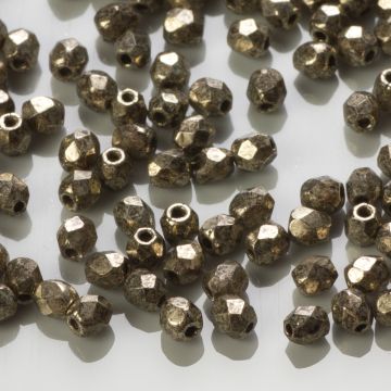 Fire Polish Coated Metalic Antic Platium (18549CR) 3mm