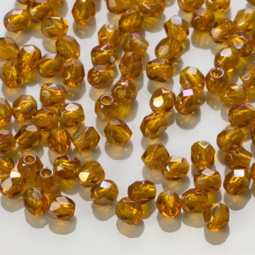 Fire Polish Twilight - Dark Topaz (W10100) 3mm