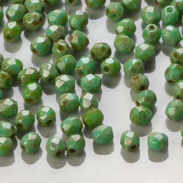 Fire Polish Turquoise Picasso (T53130) 3mm