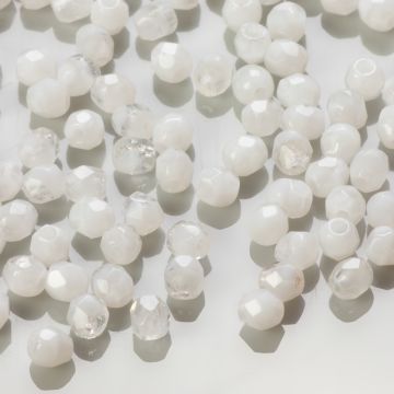 Fire Polish Crystal/White (6000) 3mm