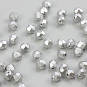 Fire Polish Matte - Metallic Silver (K0170JT) 6mm